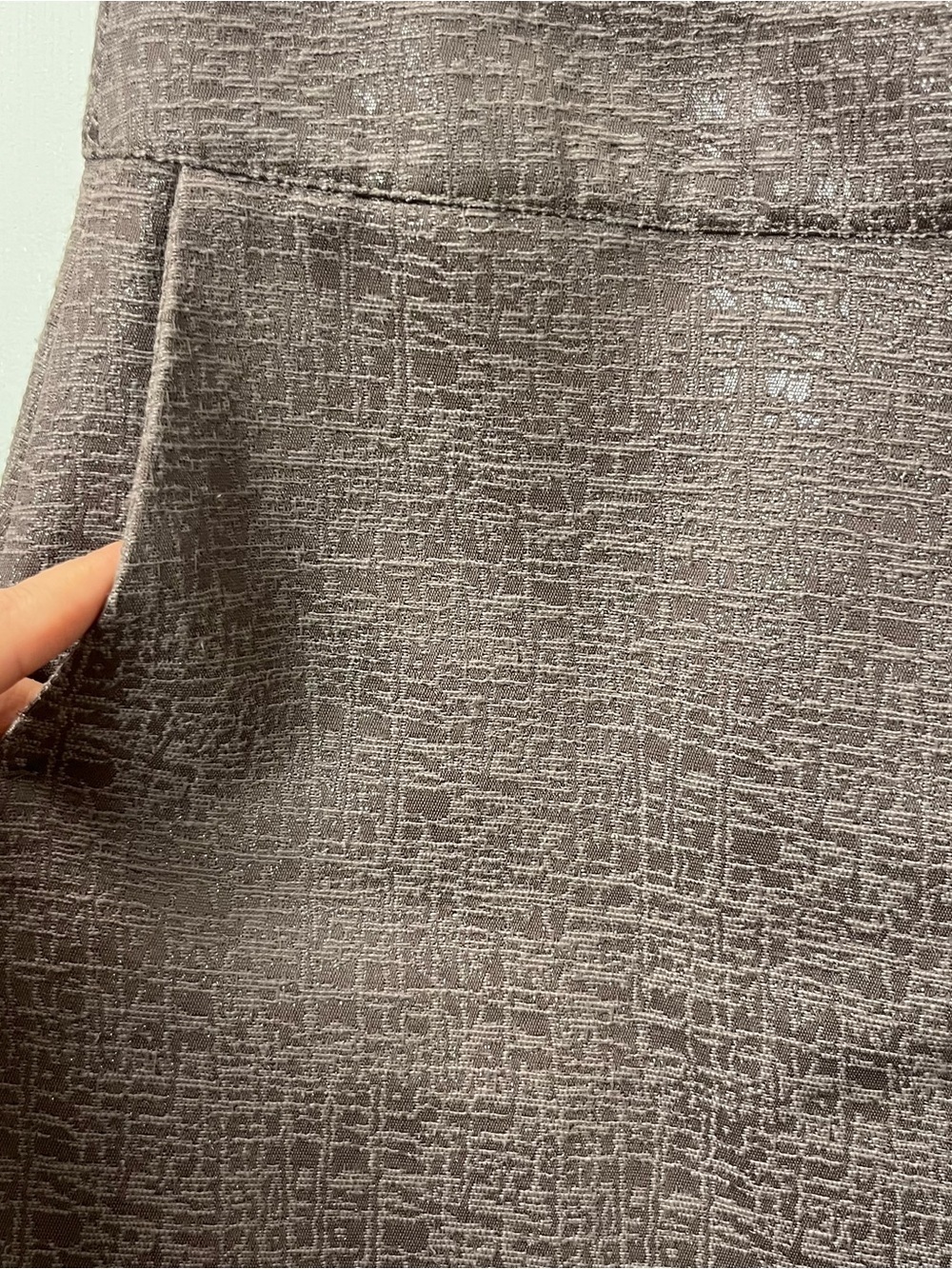 Ann Taylor LOFT Textured Brown Mini Skirt with Black Waistband size 14 NWT lined - Picture 2 of 12